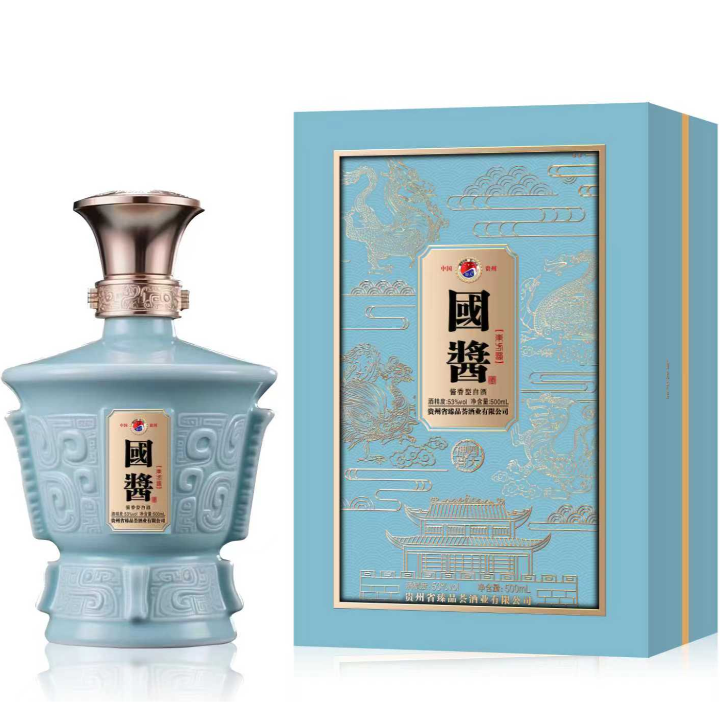 入口甘甜入喉净爽 53度 国酱四大神兽 500ml*6瓶/箱
